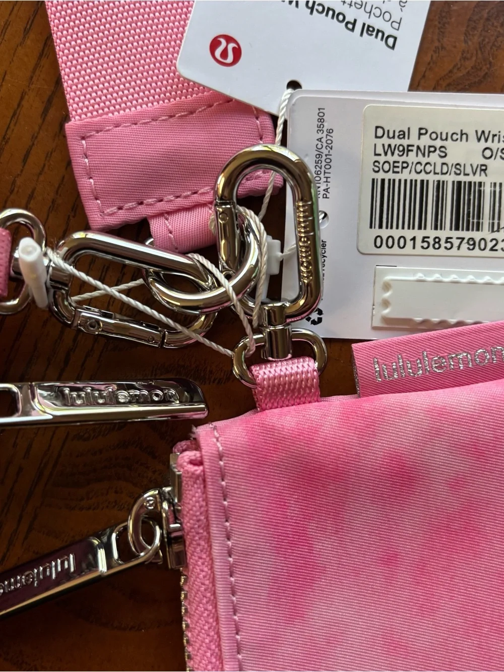 Lululemon Dual Pouch Wristlet in Candy Cloud NWT!